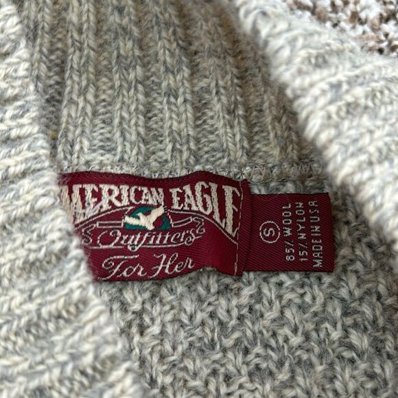 American Eagle Outfitters For Her Vintage 90s Beige Wool Blend Fall Sweater - Picture 7 of 7